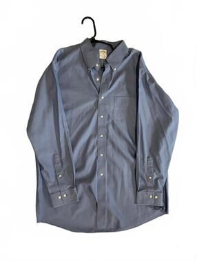 Vintage Brooks Brothers Regent Non-Iron Blue Cotton Dress Shirt, Size 17 1/2-4/5